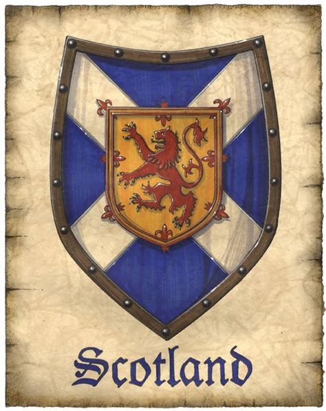 Scotland Crest Artwork 11 X 14 Scottish Flag Scotland Art Prints
