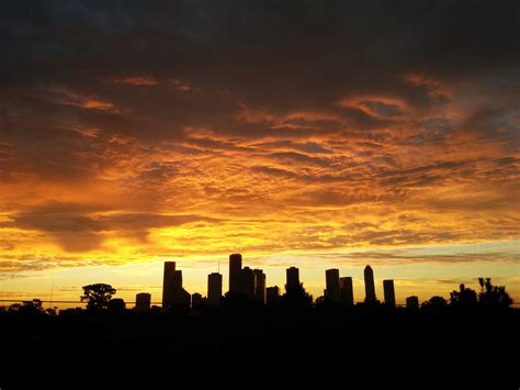 Sunrise Over Downtown This Morning Houston