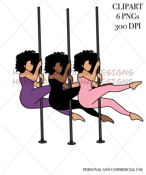 Afro Curly African American Black Woman Stripper Pole Exotic Etsy