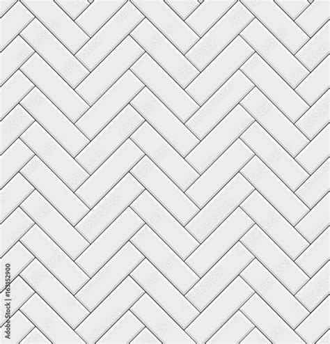 Seamless Pattern With Modern Rectangular Herringbone White Tiles