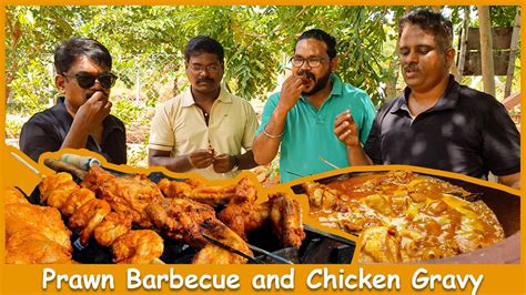 Madurai Vaathys Prawn Barbecue And Chicken Gravy In Tamil பார்பிக்யூ Vaathys Cooking Youtube