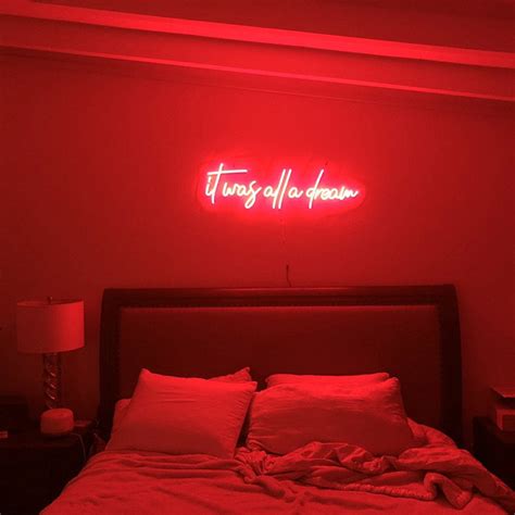 It Was All A Dream Custom Led Neon Sign For Wedding Office Etsy Red Bedroom Design Red