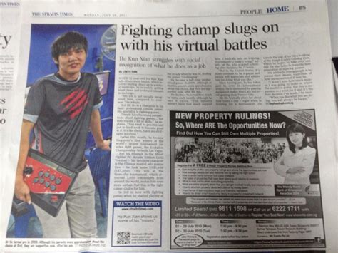 Xian Featured In Major Singapore Newspaper The Straits Times After Evo