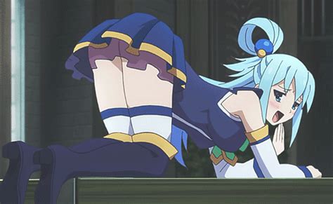 Rule 34 Animated Aqua Konosuba Ass Blue Hair Kono Subarashii Sekai