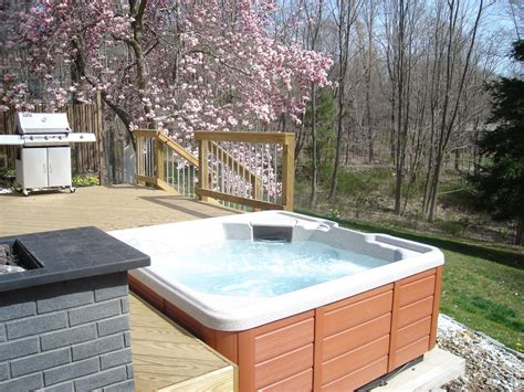 Deck We Built And Hot Tub That We Didnt Hot Tub Tub Outdoor Decor