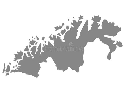 Map Of Troms Og Finnmark Stock Vector Illustration Of County 175075071