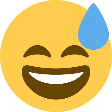 Grinning Face With Sweat Emoji Clipart Free Download Transparent Png