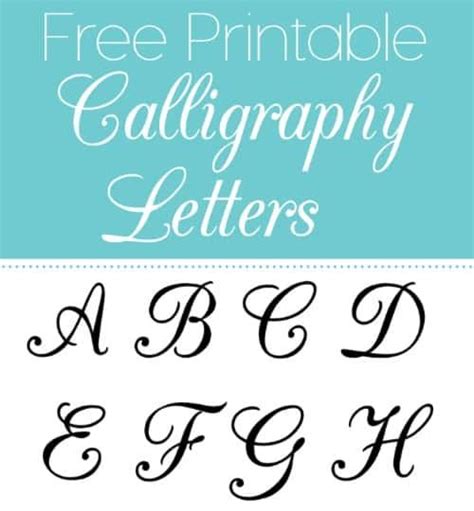 Learn How To Write Calligraphy Page Free Printable Letter Stencils