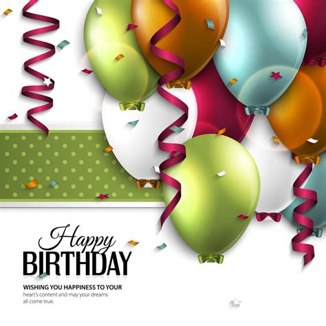 Choose your favorite design and customize it with a personal message or a photo. Birthday colored balloons vector cards