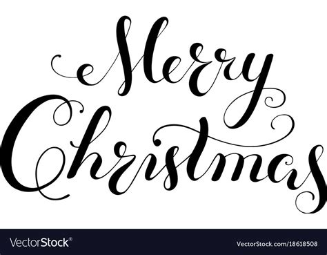 Merry Christmas Calligraphy Lettering Template Vector Image