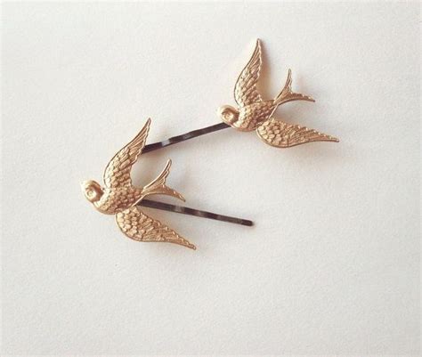 Bird Bobby Pins Gold Bridal Hair Clips Hunger Games Mockingjay Etsy Wedding Accessories