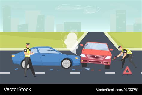 car accident background royalty free vector image