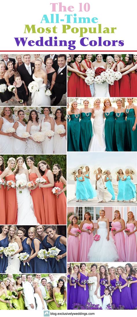 The Top Ten All Time Most Popular Wedding Colors Popular Wedding