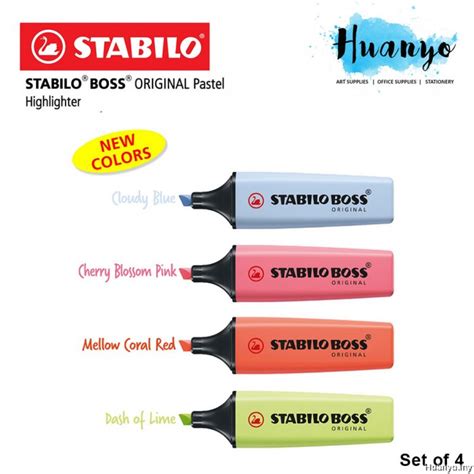 Stabilo Boss Original Pastel Highlighter Highlight Pen Set Of 4 6 10