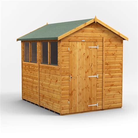 8 X 6 Premium Tongue And Groove Apex Shed Single Door 4 Windows