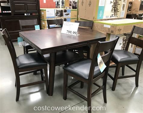 The counter height table seems to look better with larger dining rooms however or else everything looks cramped. Bayside Furnishings 7-piece Square to Round Dining Set ...