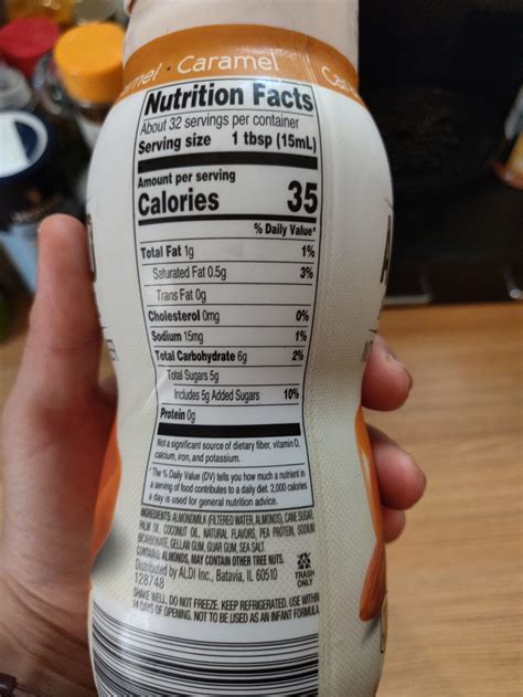 How many calories are in a cup of coffee with full cream milk? Friendly Farms Almond Milk Creamer | ALDI REVIEWER