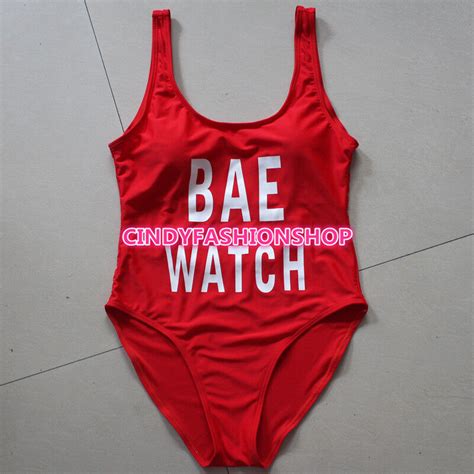 new sexy women bae watch 1 pc red bodysuit swimwear swimsuit beach monokini ebay