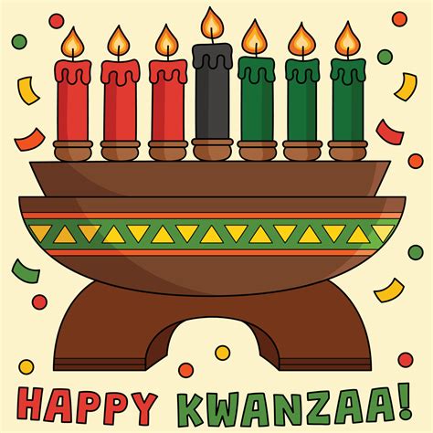 Happy Kwanzaa Kinara Colored Cartoon Illustration 13137413 Vector Art