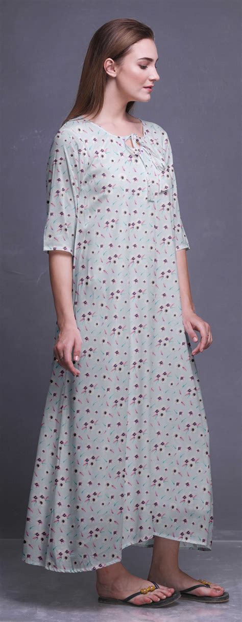 Bimba Floral Women Long Maxi Nightgown Cotton Nightwear Loose Sleepwear