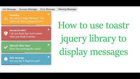 How To Display Toastr Notification Messages Using Toastr Jquery Library