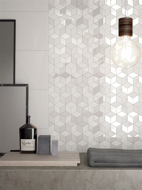 Different Collection Hexagon Tiles White Color White Tile Bathroom