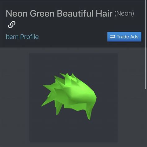 Collectibles Roblox Neon Green Hair Game Items Gameflip