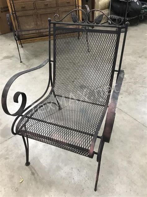 Then remove mildew with a bleach and water solution. Expanded Metal Patio Chair | TexMax Auctions LLC