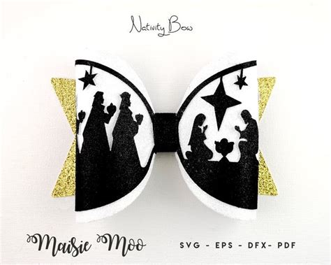 Felt bow hairbow guideline (and totally free printable template!) supplying a little one lady. Christmas Nativity Bow Template Christmas Bow SVG Hair Bow ...
