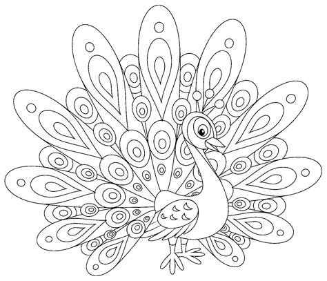 Pdf, jpg, png and svg. Coloriage de paon à colorier pour enfants - Coloriage de ...