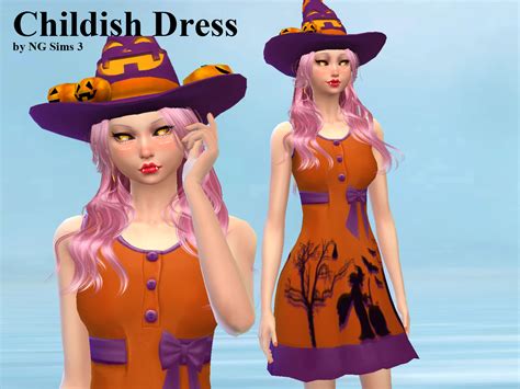 Ng Sims 3 Childish Dress Ts4 Clothes