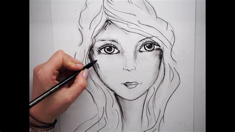 How To Draw A Female Face Step By Step Youtube