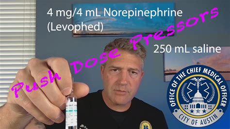 Push Dose Pressors For Ems Epinephrine And Norepinephrine Youtube