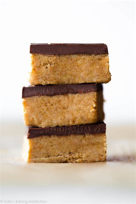 I sandwiched the chocolate layer in between a thick base of the peanut butter oatmeal mixture with it sprinkled again. No-Bake Chocolate Peanut Butter Bars | Sally's Baking ...