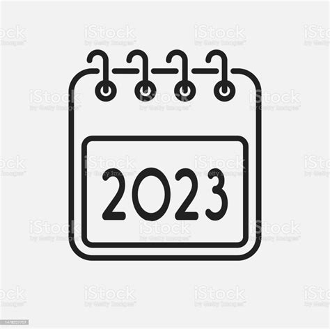 Vector Icon Calendar Year 2023 Icon Of The Year Stock Illustration