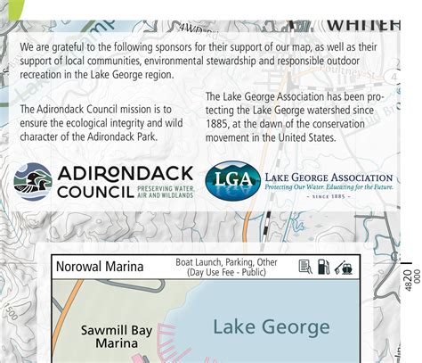 Lake George Boating And Trails Map Green Goat Maps