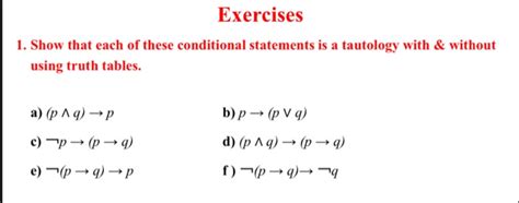 Solved Exercises 1 Show That Each Of These Conditional