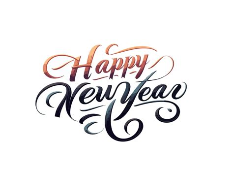 Hand Drawn Happy New Year Text Vector Png Vector In Svg Pdf Ai Cdr