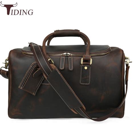 It is made in italy using italian calfskin leather, brass zipper, smart contrast stitching, durable 8 oz cotton duck canvas lining, and brass hardware. Tiding Italian Leather Travel Duffle Bags Women Luggage ...