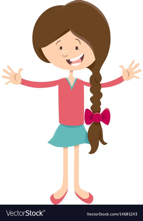 Teen Girl Cartoon Character Royalty Free Vector Image