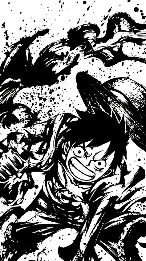 One Piece Luffy Black And White Wallpaper Hd