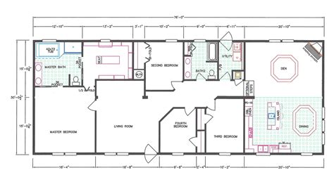 A second family room, computer corners, 2 and 3 bathrooms, with or without a. 4 Bedroom Floor Plan F-663 - Hawks Homes | Manufactured ...