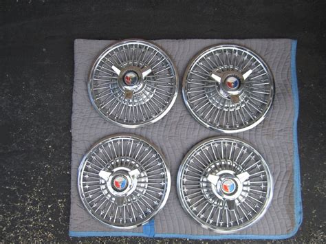 4 64 66 Ford Mustang Wire Wheel Covers Hub Caps Spinner Flipper Rare