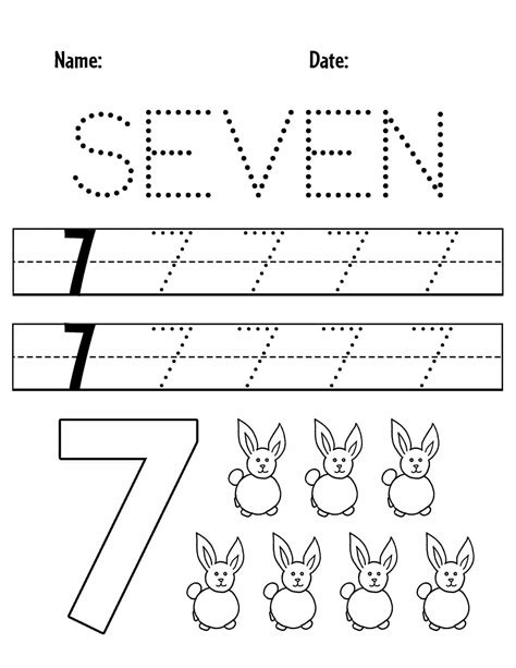 Free Number 7 Worksheets For Preschool ⋆ The Hollydog Blog