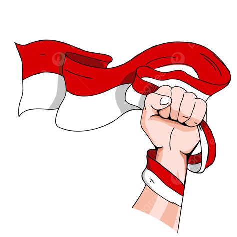 Gambar Tangan Memegang Bendera Merah Putih Indonesia Vektor Bendera