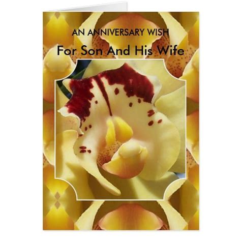 Happy Wedding Anniversary Son And Wife Orchid Card Zazzle