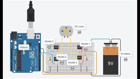 H Bridge Motor Driver Control Using Arduino Tinkercad Arduino Project