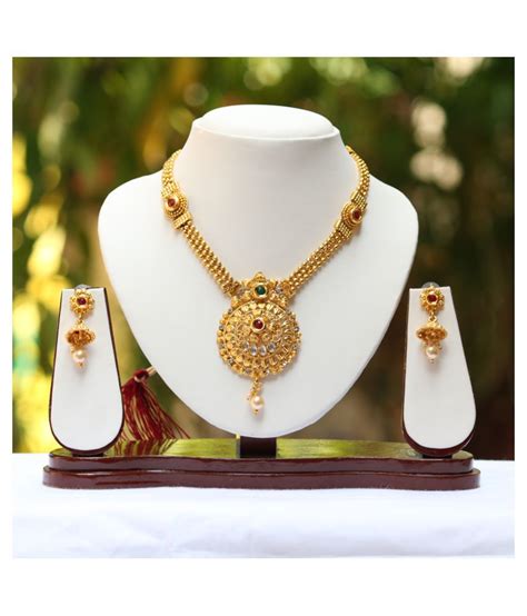 Swarajshop Alloy Golden Choker Traditional 14 Kt Gold Plated Necklaces