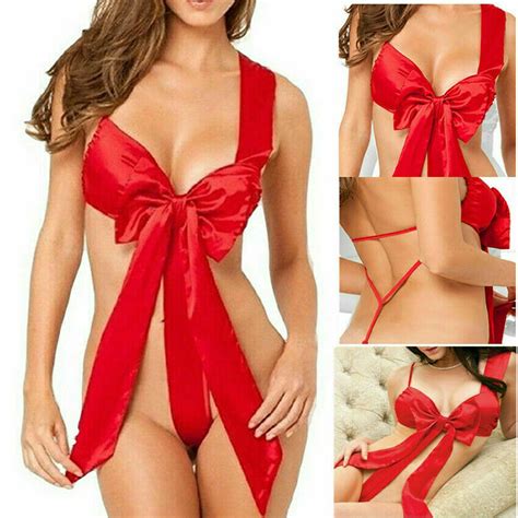 Wholesale Uk Wholesale Ladies Bedroom Outfit Naughty Knot Body Bow Red Sexy Lingerie Underwear