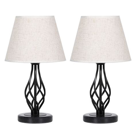 Bedside Table Lamps Set Of 2 Vintage Nightstand Lamps For Bedroomideal